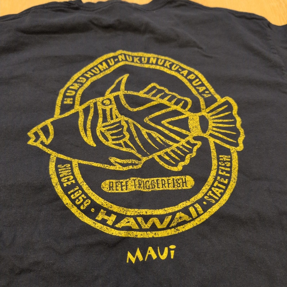 Maui Hawaii Humuhumunukunukuapuaa State Fish Adult Large Navy Blue Surf Beach - Picture 2 of 6